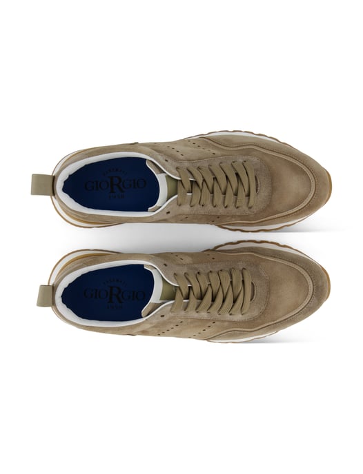 sneakers laag Giorgio suede met witte zool khaki - Image 4