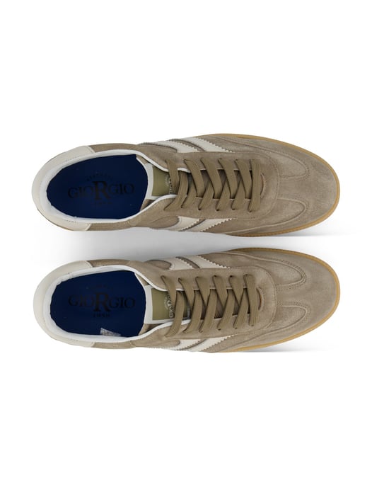 Sneakers Giorgio leer rubber khaki - Image 4