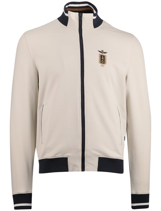 vest Aeronautica Militaire creme zwarte details normale fit rits - Image 3