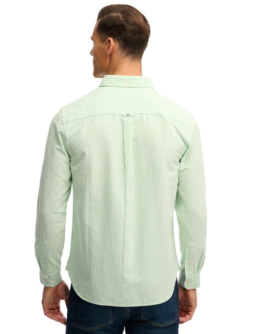 Overhemd Superdry groen wit streepjes slim fit - Image 2