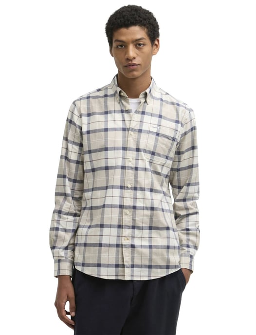 Geruit overhemd Barbour Tailored Fit blauw met borstzak - Image 1