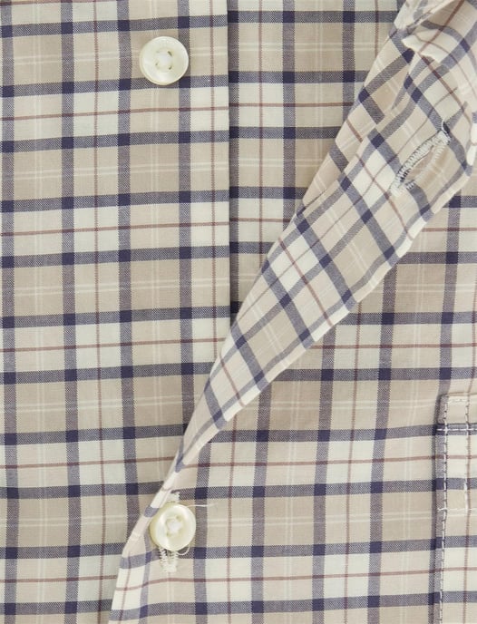 Geruit overhemd Barbour Tailored Fit beige met borstzak - Image 4