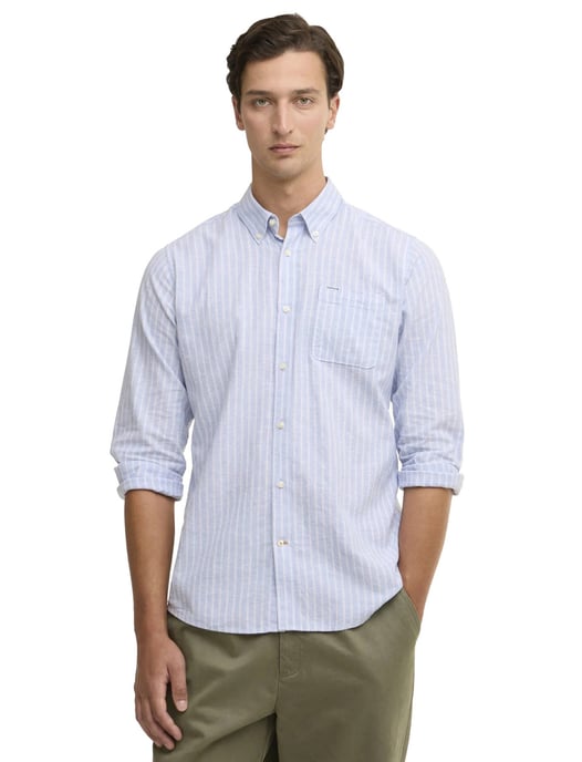 Overhemd Barbour Tailored Fit lichtblauw streepjes print - Image 1