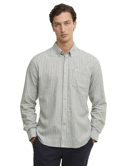 Overhemd groen gestreept linnen Barbour Tailored fit - Image 1