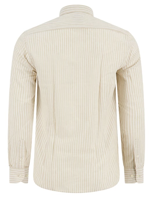 overhemd lange mouw beige strepen A Fish Named Fred semi-wide collar - Image 2