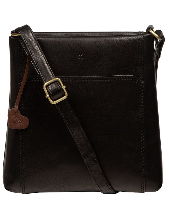 'Fiorella' Black Leather Cross Body Bag - Image 2