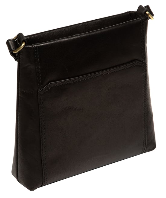 'Fiorella' Black Leather Cross Body Bag - Image 3