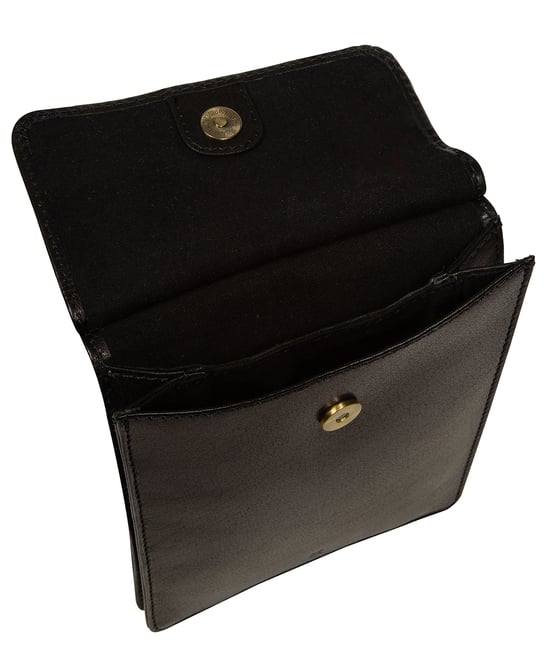 'Izara' Black Leather Cross Body Phone Bag - Image 4
