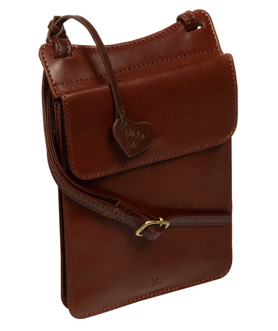 'Izara' Black Leather Cross Body Phone Bag - Image 5