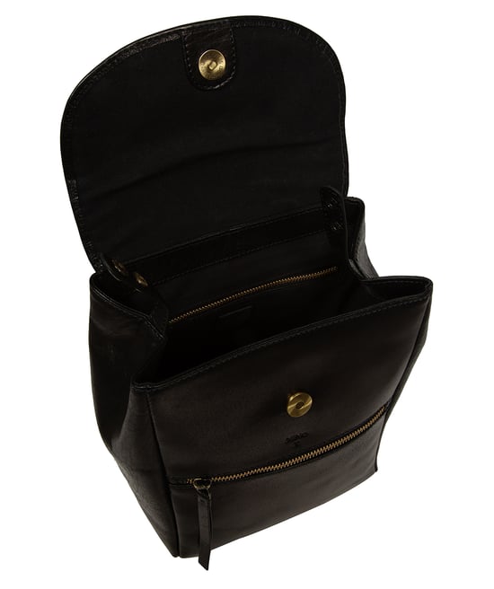 'Fabiana' Black Leather Backpack - Image 4