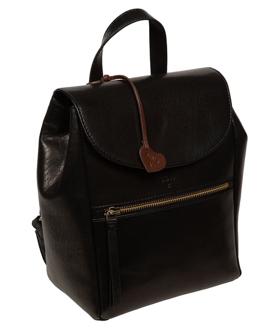 'Fabiana' Black Leather Backpack - Image 5