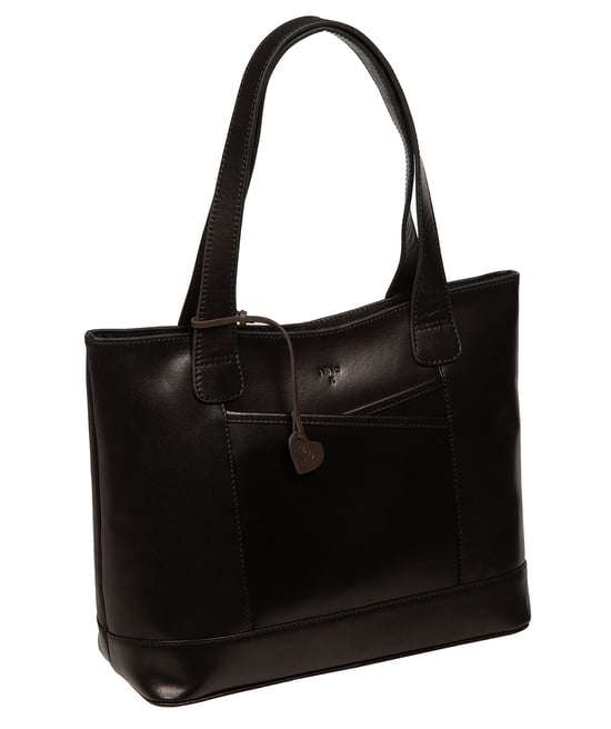 'Maissa' Black Leather Tote Bag - Image 4