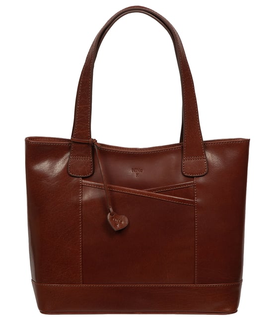 'Maissa' Conker Brown Leather Tote Bag - Image 2
