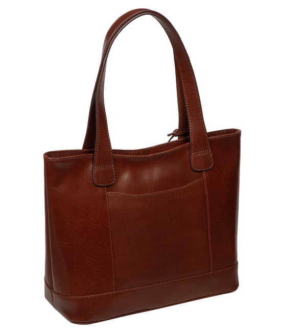 'Maissa' Conker Brown Leather Tote Bag - Image 3