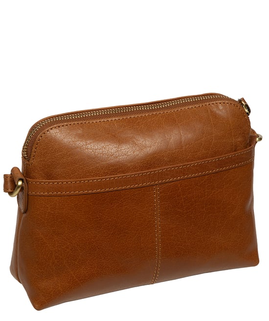 'Estella' Conker Brown & Dark Tan Leather Cross Body Bag - Image 3
