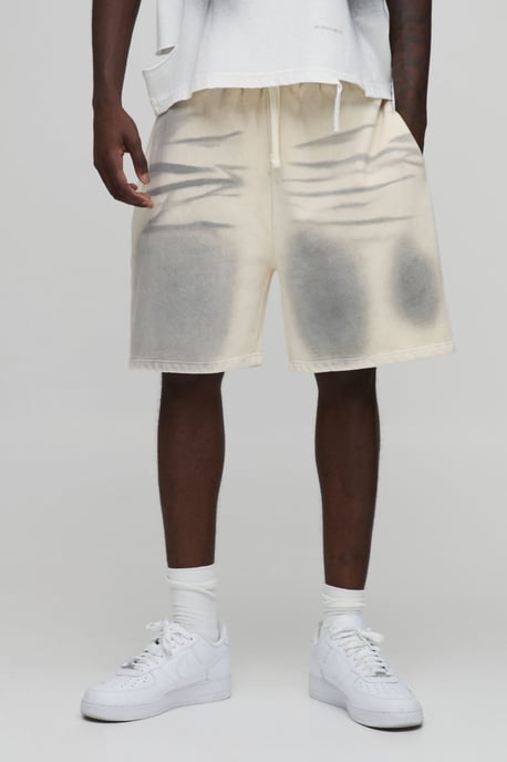 Regular Fit Spray Washed Jersey Short - Image 1
