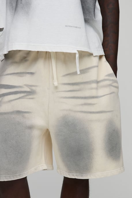 Regular Fit Spray Washed Jersey Short - Image 3