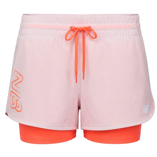 New Balance 2in1 Impact Run Womens White Shorts - Image 1
