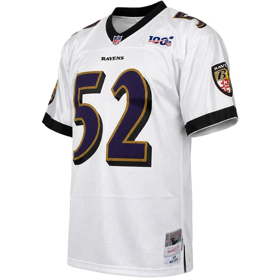 Mitchell & Ness NFL Baltimore Ravens #52 R.Lewis Platinum White Jersey - Image 3