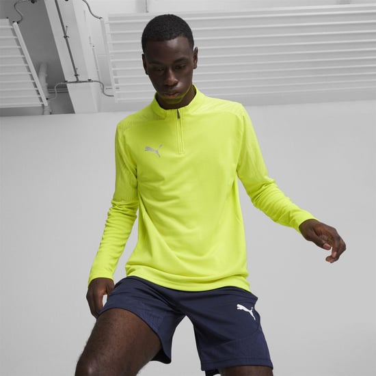 Puma Heren Team Final trainingsfleece met kwartritssluiting (Geel) - Image 3