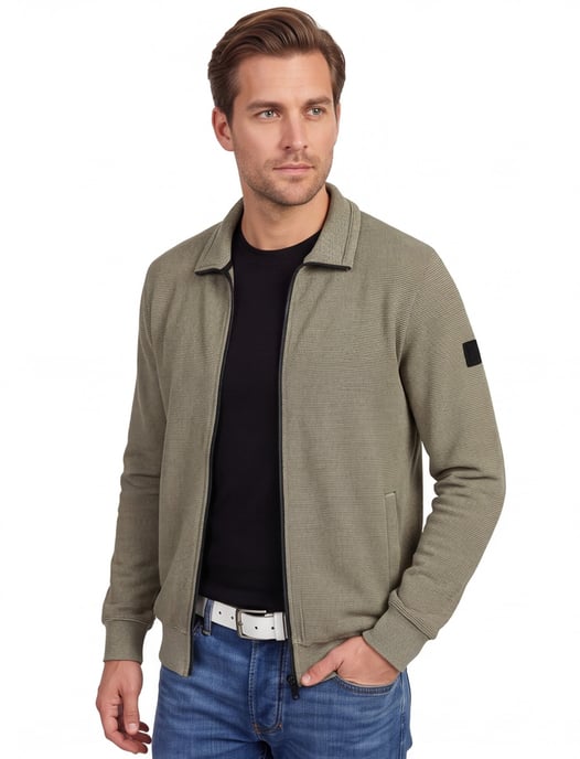 Beige Casa Moda vest gemeleerd wijde fit - Image 1