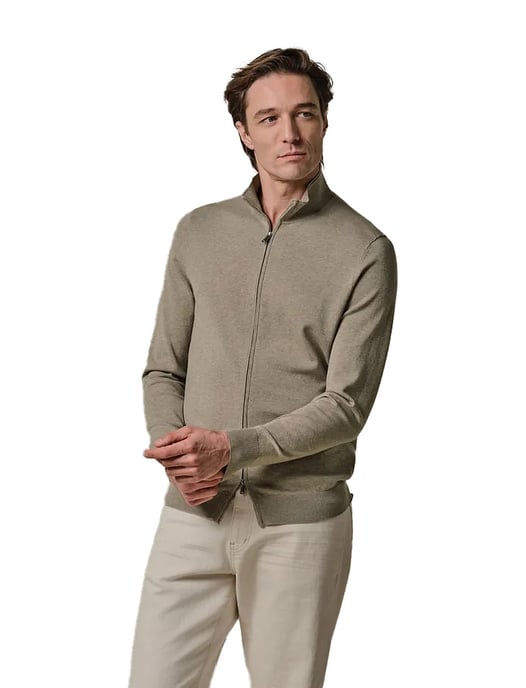 Beige vest Profuomo gemeleerd met rits - Image 1