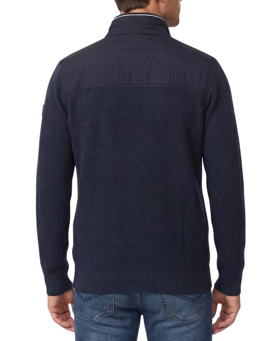 katoenen Casa Moda vest donkerblauw borstzakken wijde fit - Image 2