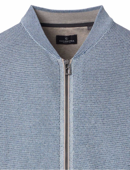 Vest Casa Moda normale fit lichtblauw met rits gebreid - Image 3