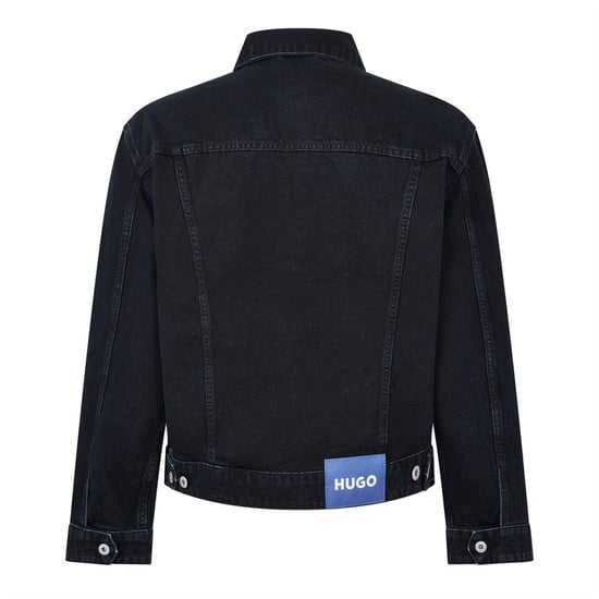Hugo Mann Dex Denim Borstzak Slim Trucker Jas (Donkerblauw) - Image 2