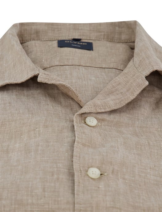 overhemd Olymp beige gemeleerd normale fit - Image 3