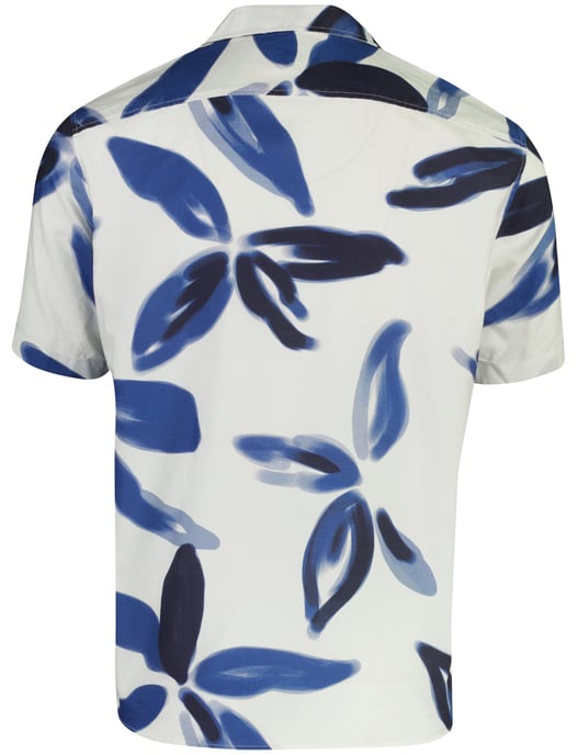 Olymp overhemd blauw grafisch geprint korte mouw - Image 2