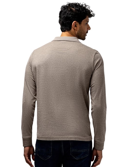 Polo lange mouw State of Art jersey bruin - Image 2
