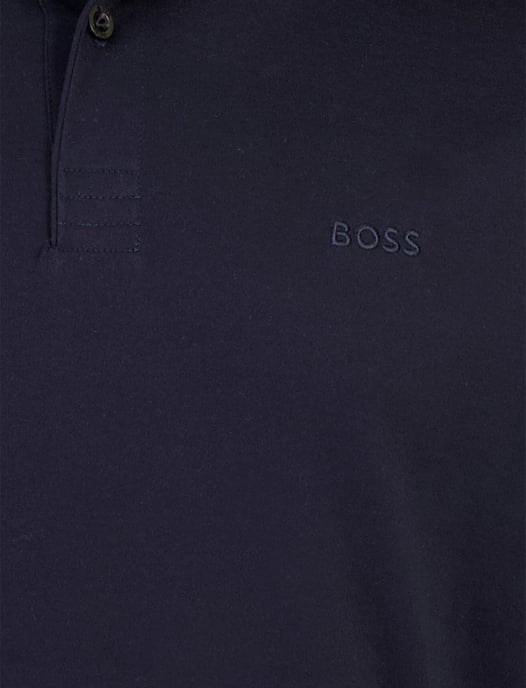 Navy poloshirt Boss Green Piro 3 knoops luxury cotton - Image 3
