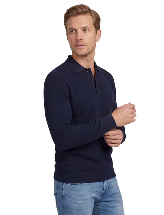 Poloshirt Casa Moda donkerblauw normale fit 3 knoops - Image 2