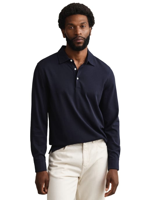 polo Gant donkerblauw 3-knoops - Image 1