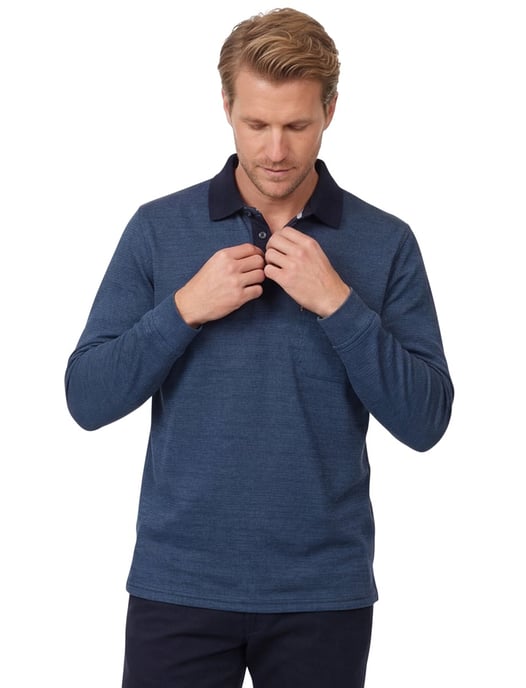 Casa Moda Polo lange mouw donkerblauw effen katoen - Image 2