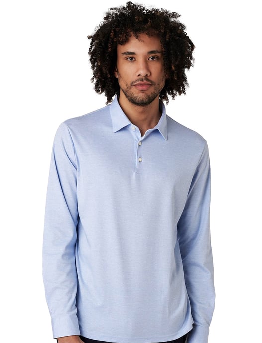 Poloshirt Desoto lichtblauw katoen - Image 1