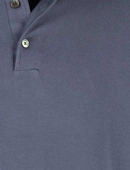 Profuomo Poloshirt blauw lange mouw gemeleerd - Image 3