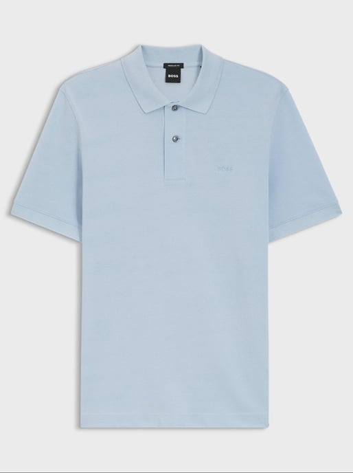 Mens Light Pastel Blue Pallas Short Sleeve Polo Shirt - Image 5