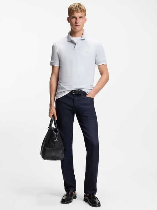 Mens Light Pastel Blue Passenger Short Sleeve Polo Shirt - Image 3