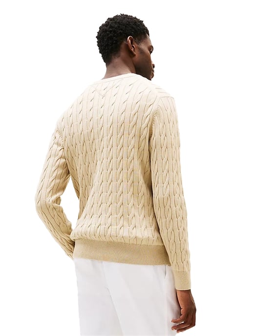 Tommy Hilfiger trui creme gebreid Classic Cable ronde hals - Image 2