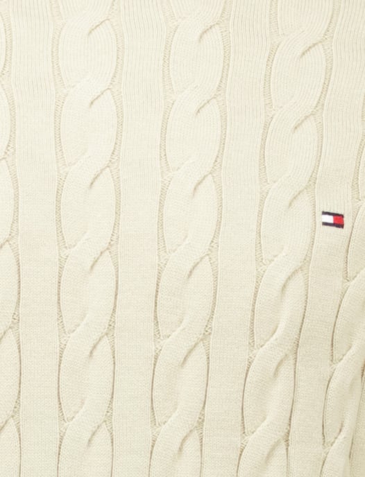 Tommy Hilfiger trui creme gebreid Classic Cable ronde hals - Image 3