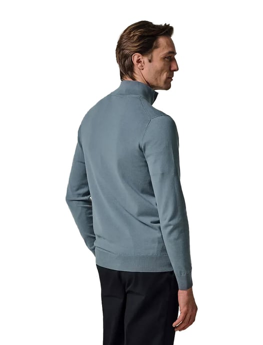Half zip pullover blauw  Profuomo tencel - Image 4
