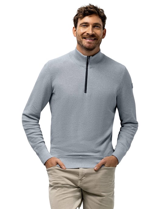 half zip trui State of Art Regular fit Lichtblauwe structuur - Image 1