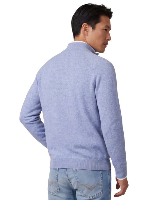 trui New Zealand blauw half zip gemeleerd normale fit - Image 2
