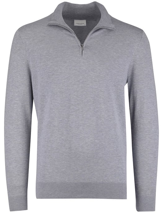 Half zip pullover grijs Profuomo tencel - Image 1