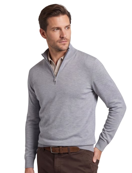 Half zip pullover grijs Profuomo tencel - Image 2
