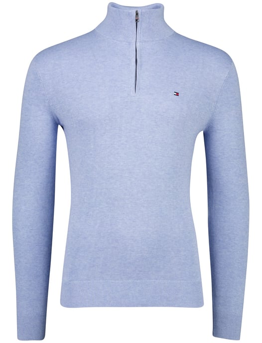 Lichtblauwe half zip trui Tommy Hilfiger katoen - Image 3