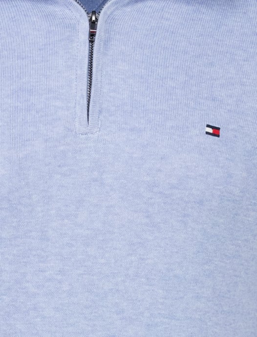 Lichtblauwe half zip trui Tommy Hilfiger katoen - Image 4