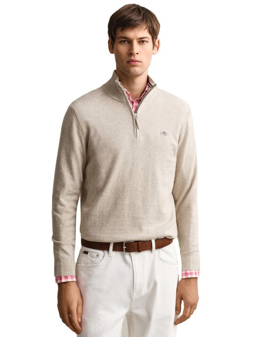 Gant trui beige half zipje lange mouw - Image 1